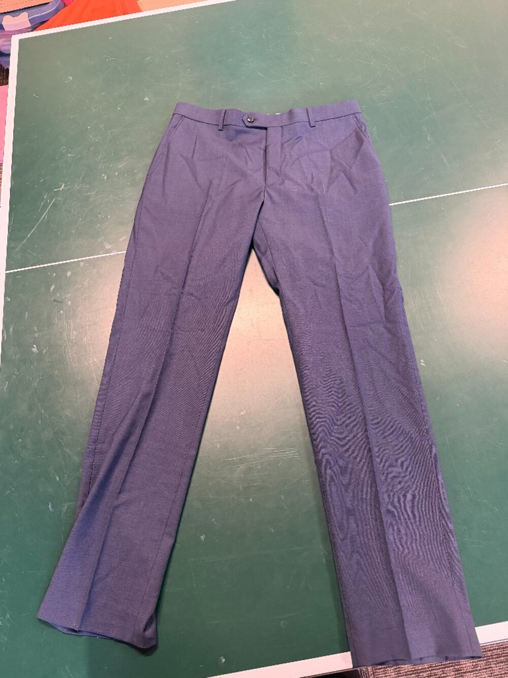 Tommy Hilfiger Men’s Blue Stretch Wool-Blend Dress Pants 34x32